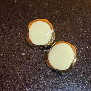 Chic Gold and Cream Earrings